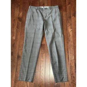 NWOT PT Torino Techno Washable Wool Pants EU 48 US 32 Slim Gray Plaid